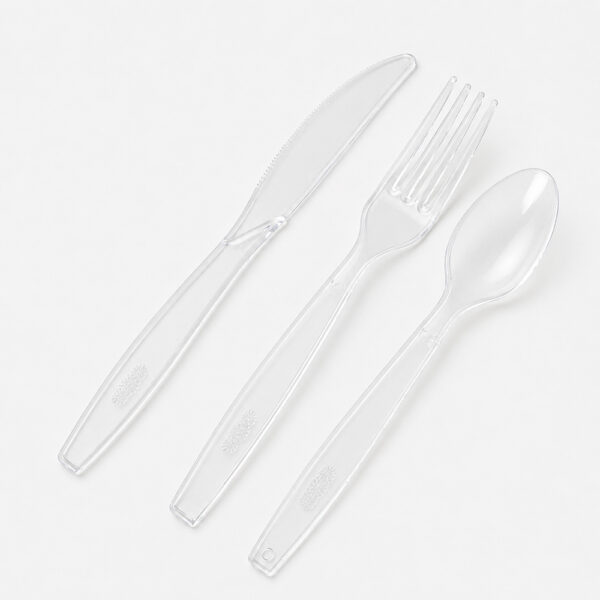 Clear Disposable Cutlery Set for Foodservice Meals Clear Disposable Cutlery Set for Foodservice Meals