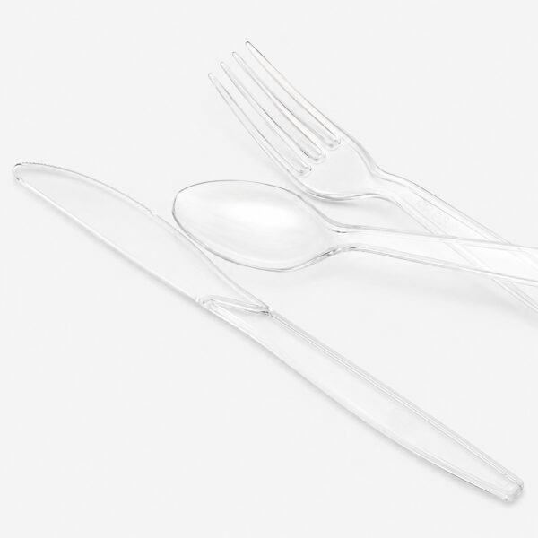 Clear Disposable Cutlery Set for Foodservice Meals Clear Disposable Cutlery Set for Foodservice Meals