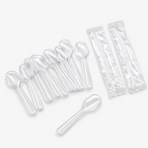 Clear Disposable Spoons for Dessert Service