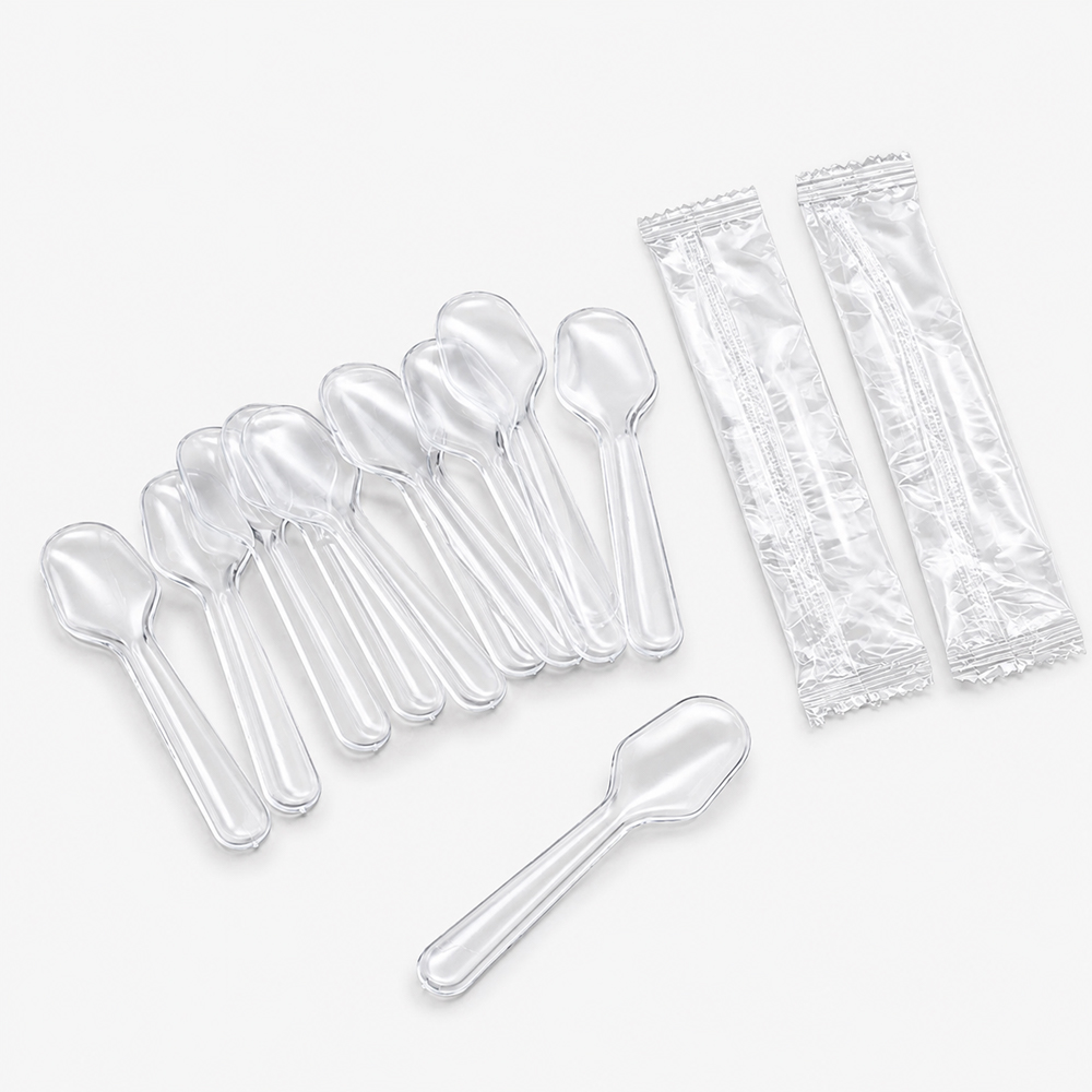 Clear Disposable Spoons for Dessert Service