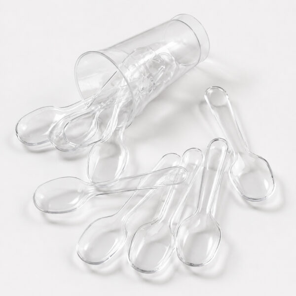 Clear Disposable Spoons for Dessert Service