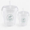 Clear Drink Bucket Cup with Lid, Straw and Handle