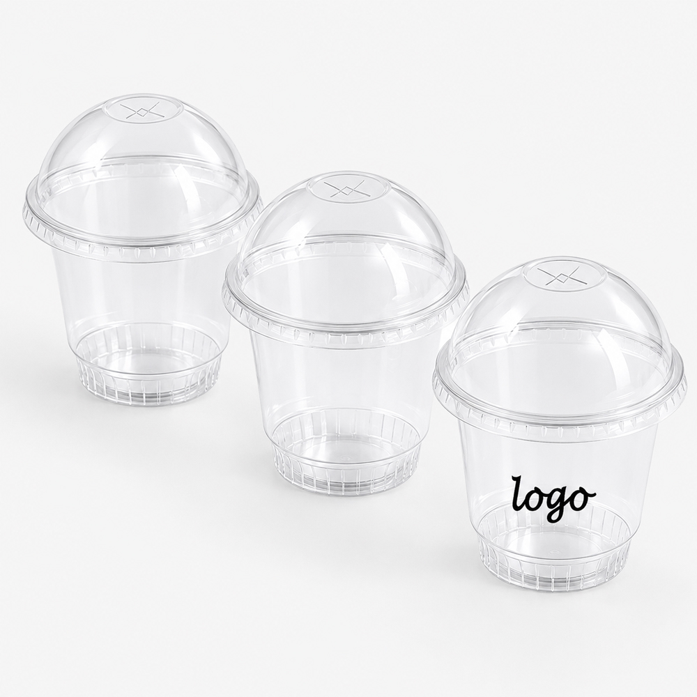 Clear Ice Cream Dessert Cup with Fitted Lid