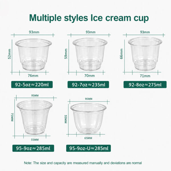 Clear Ice Cream Dessert Cup with Fitted Lid Clear Ice Cream Dessert Cup with Fitted Lid