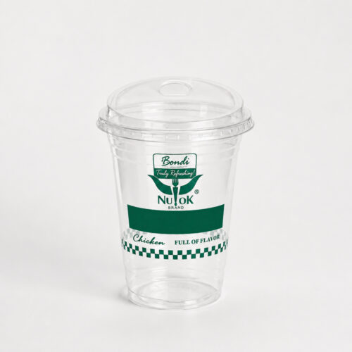 Clear Milk Tea Cup with Flat and Dome Lid Clear Milk Tea Cup with Flat and Dome Lid