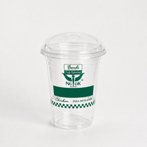 Clear Milk Tea Cup with Flat and Dome Lid Clear Milk Tea Cup with Flat and Dome Lid