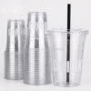 Clear Milk Tea Cup with Logo and Lid Options Clear Milk Tea Cup with Logo and Lid Options