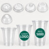 Clear Milk Tea Cup with Logo and Lid Options Clear Milk Tea Cup with Logo and Lid Options