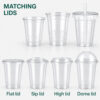Clear Milk Tea Cup with Logo and Lid Options Clear Milk Tea Cup with Logo and Lid Options