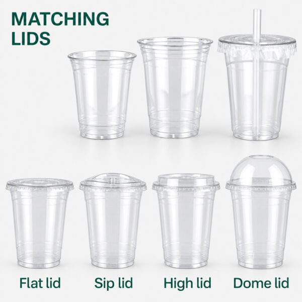 Clear Milk Tea Cup with Logo and Lid Options Clear Milk Tea Cup with Logo and Lid Options