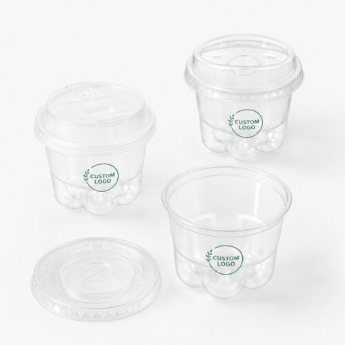 Clear PET Cat Paw Cup for Cold Drinks, 260ml