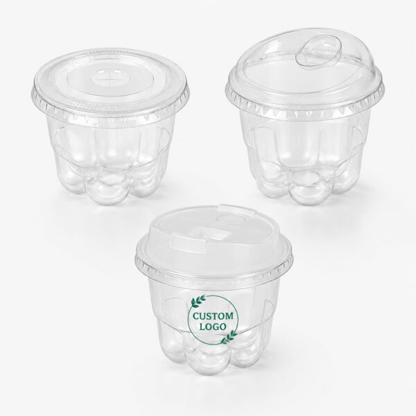 Clear PET Cat Paw Cup for Cold Drinks, 260ml