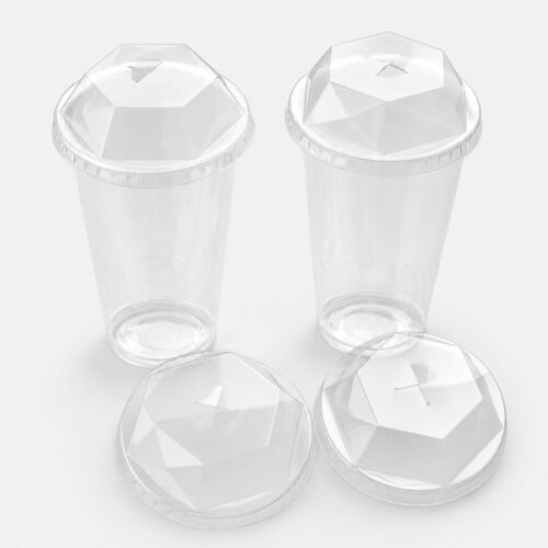 Clear PET Cold Cup Lids in Flat and Dome Styles
