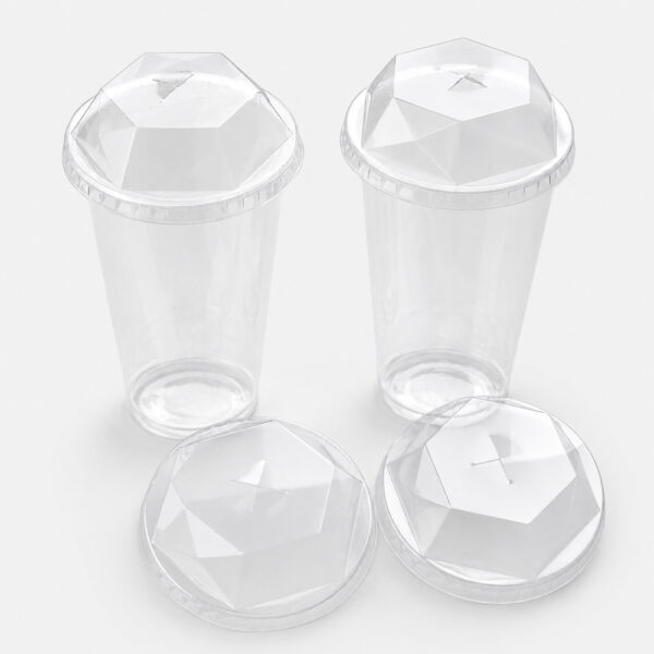 Clear PET Cold Cup Lids in Flat and Dome Styles