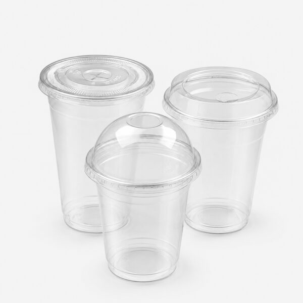 Clear PET Cold Cup Lids in Flat and Dome Styles