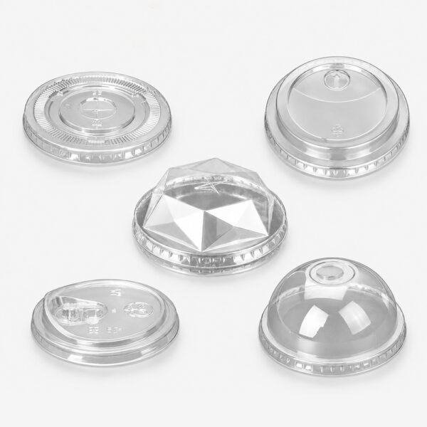 Clear PET Cold Cup Lids in Flat and Dome Styles