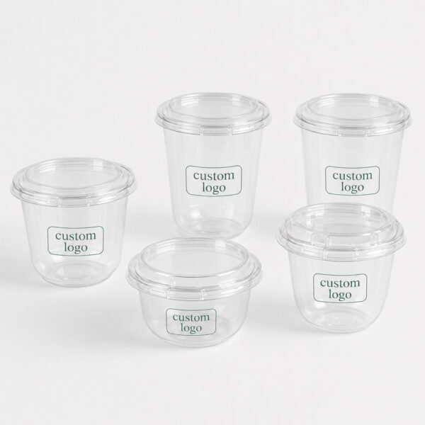 Clear PET Yogurt Cup with Inner Tray and Dome Lid Clear PET Yogurt Cup with Inner Tray and Dome Lid