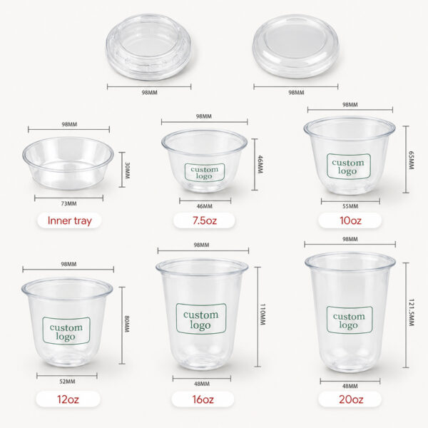 Clear PET Yogurt Cup with Inner Tray and Dome Lid Clear PET Yogurt Cup with Inner Tray and Dome Lid