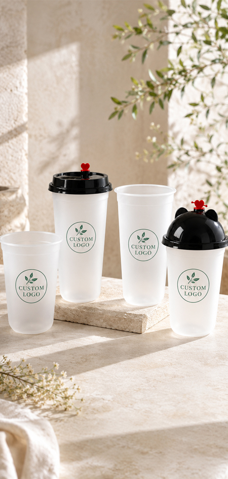 Clear PP cup and dome lid options for beverage distributors