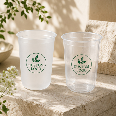 Clear PP cup and dome lid options for beverage distributors