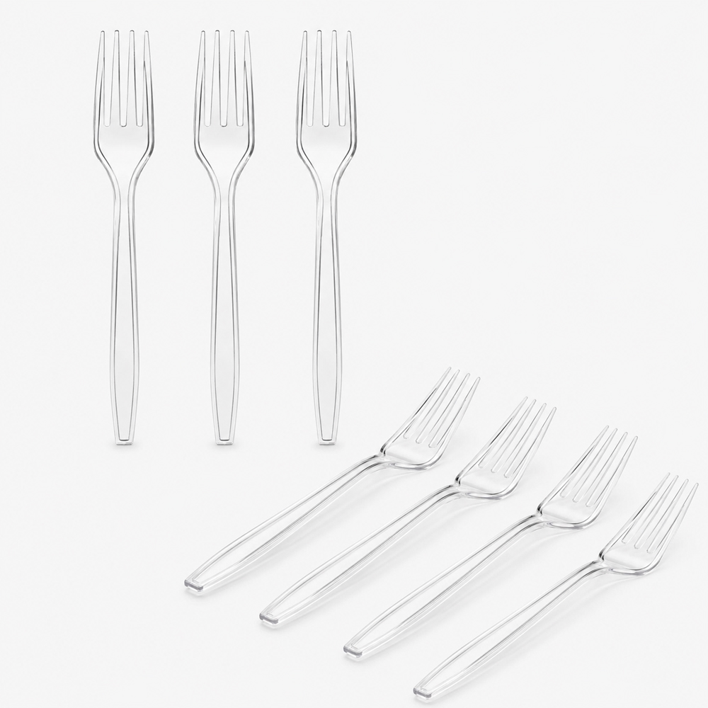 Clear Plastic Disposable Forks 7 Inch for Catering