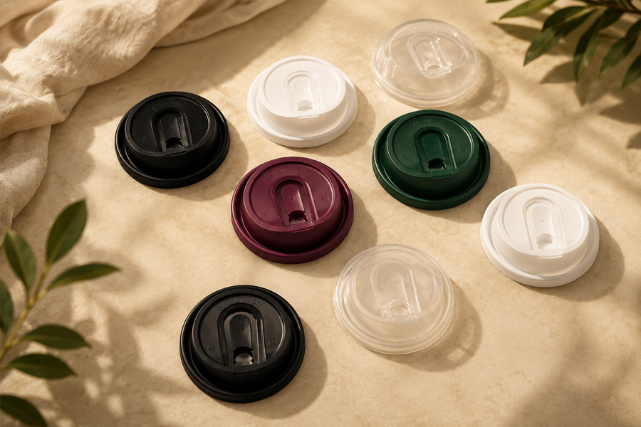 Coffee cup and lid set for to-go beverage service