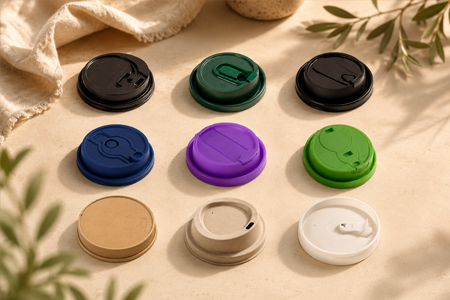 Coffee cup and lid set for to-go beverage service