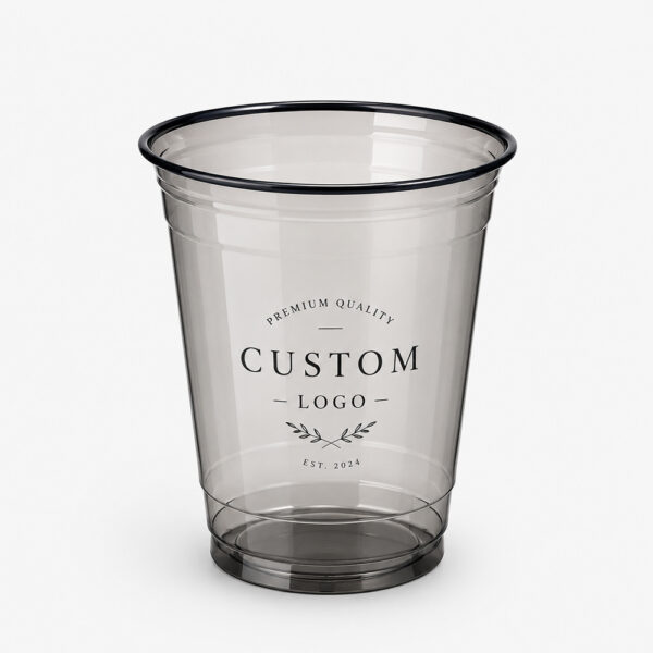 Cold Drink Cup with Smoky Clear Finish and Flat Lid Cold Drink Cup with Smoky Clear Finish and Flat Lid
