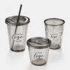 Cold Drink Cup with Smoky Clear Finish and Flat Lid Cold Drink Cup with Smoky Clear Finish and Flat Lid