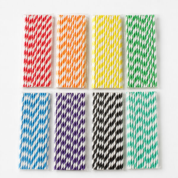 Colored Paper Straws with Individual Wrapping for Drinks