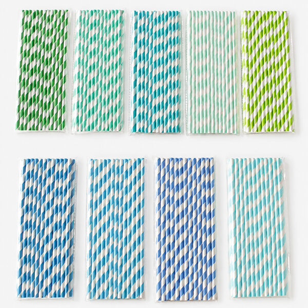 Colored Paper Straws with Individual Wrapping for Drinks