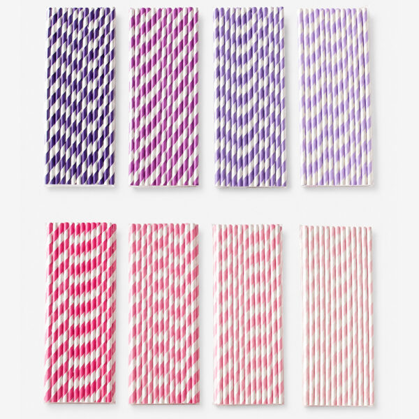 Colored Paper Straws with Individual Wrapping for Drinks