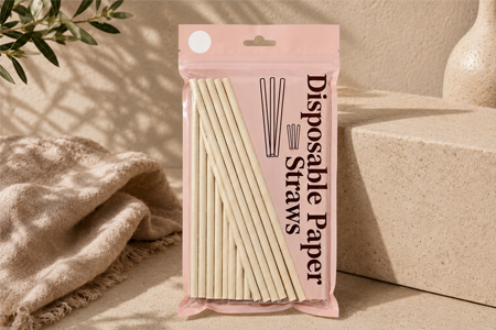 Colored paper straws for private-label beverage programs