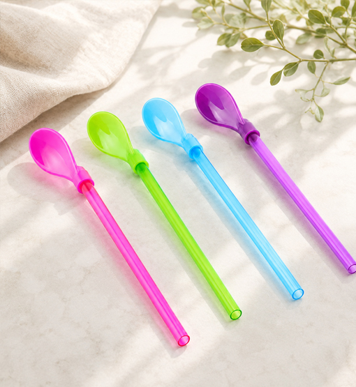 Colored plastic straws for catering supply companies