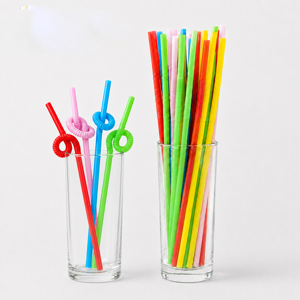 Colorful Flexible Plastic Drinking Straws for Cold Drinks