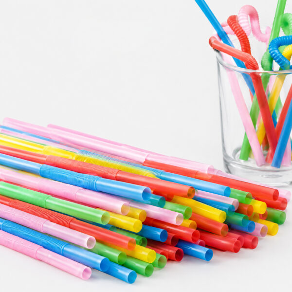 Colorful Flexible Plastic Drinking Straws for Cold Drinks