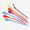 Colorful Plastic Spoon Straws for Slushies and Smoothies