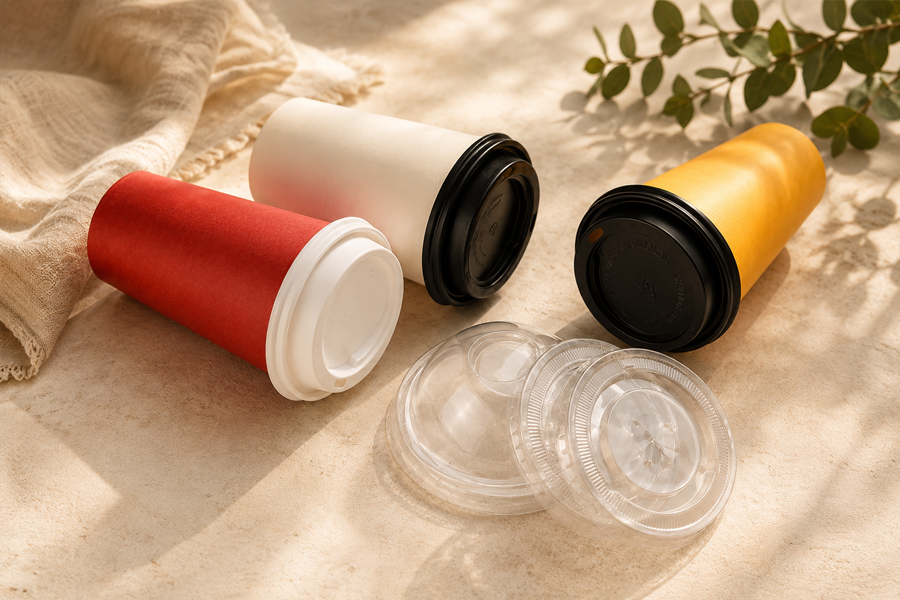 Cup lids packed in sleeves for wholesale distribution