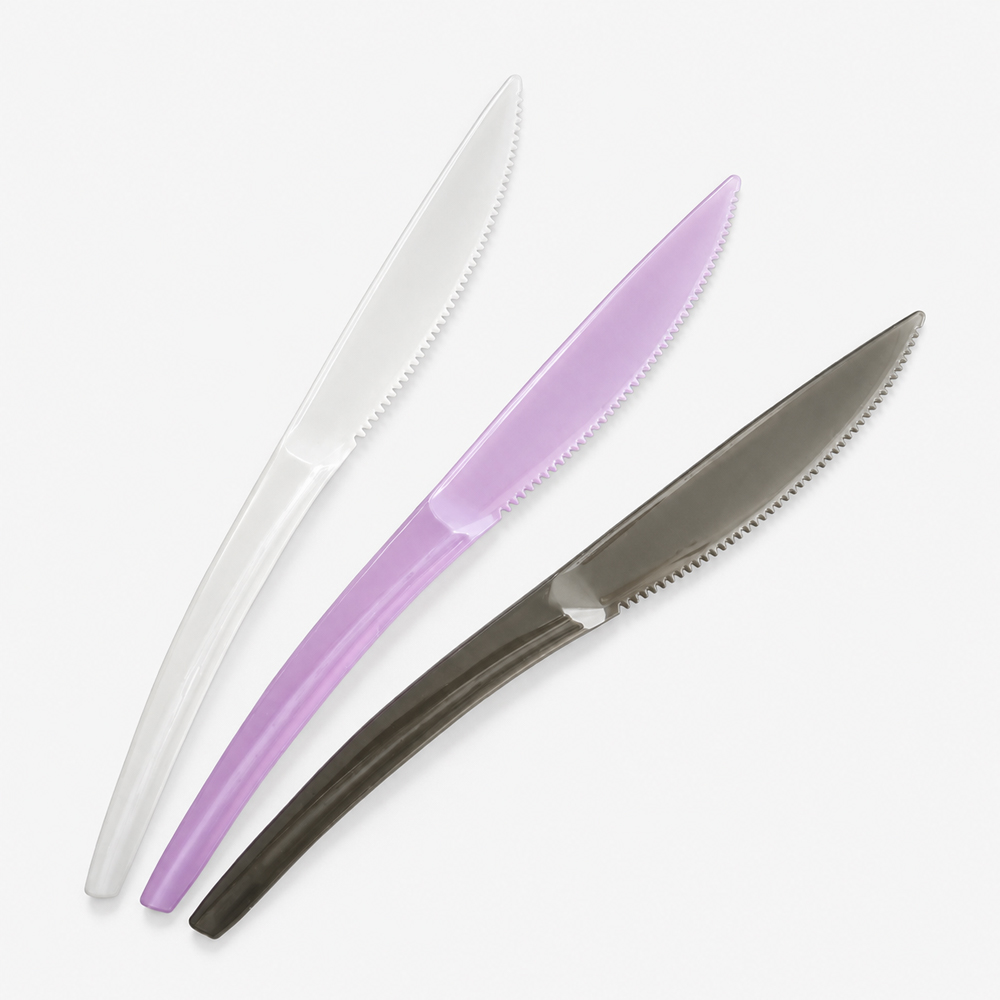 Curved Disposable Plastic Knife for Cake Service