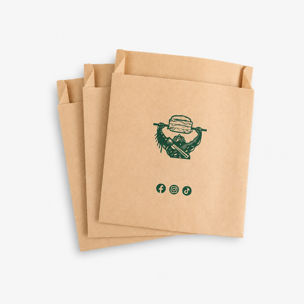 Custom Printed Kraft Paper Bag for Burger Takeaway