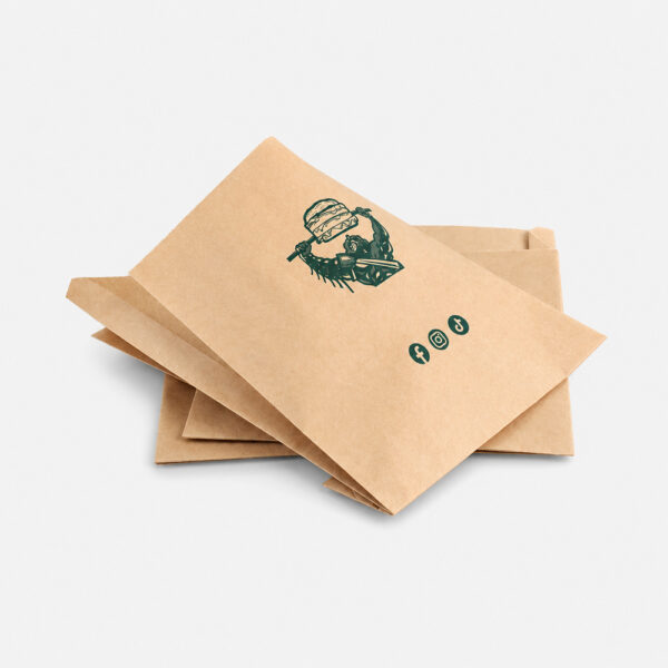 Custom Printed Kraft Paper Bag for Burger Takeaway Custom Printed Kraft Paper Bag for Burger Takeaway