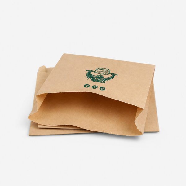 Custom Printed Kraft Paper Bag for Burger Takeaway Custom Printed Kraft Paper Bag for Burger Takeaway
