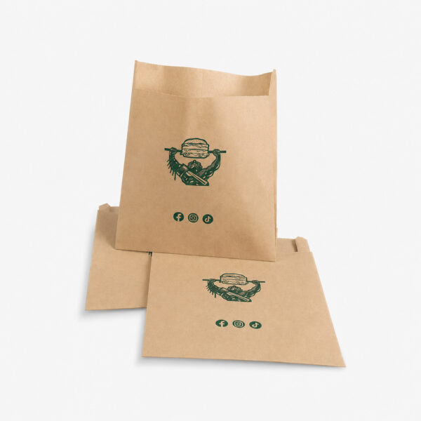 Custom Printed Kraft Paper Bag for Burger Takeaway Custom Printed Kraft Paper Bag for Burger Takeaway