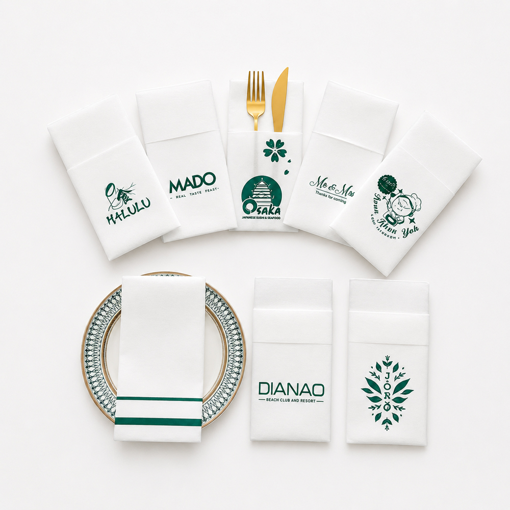Custom Printed Paper Napkins for Restaurant Service
