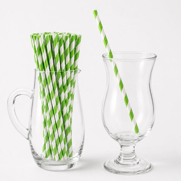 Custom Striped Paper Drinking Straws for Foodservice Custom Striped Paper Drinking Straws for Foodservice