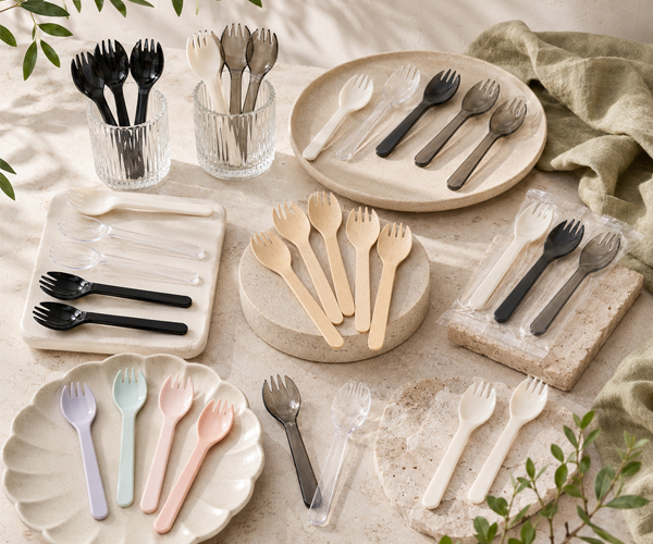 Custom disposable cutlery sporks for wholesale brand programs