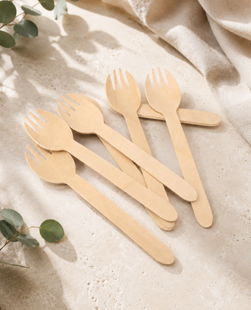 Custom logo spork wrappers for private label buyers