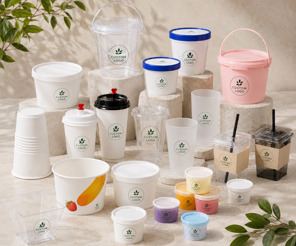 Custom plastic cups with logo printing for private label