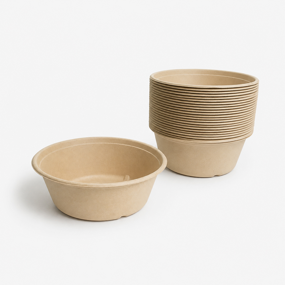Deep Bamboo Fiber Noodle Bowl with Lid Options