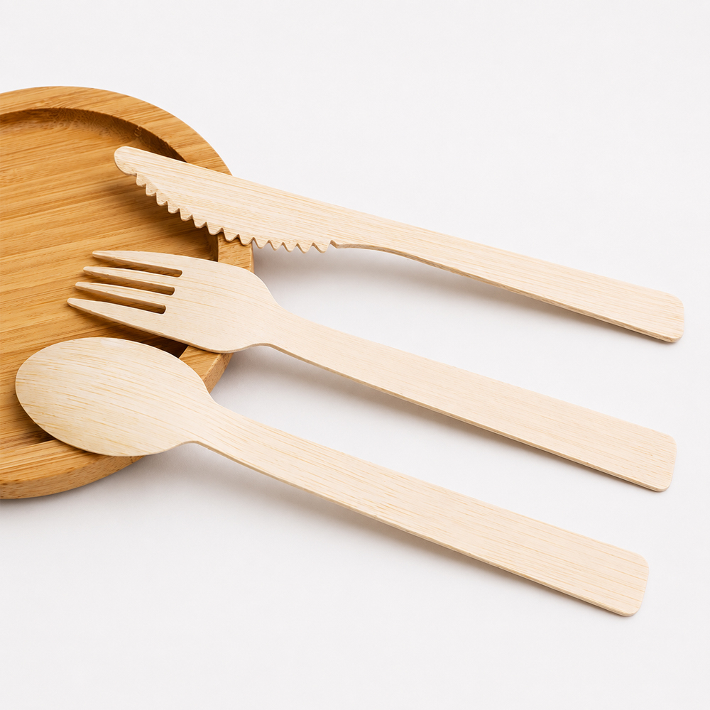 Disposable Bamboo Cutlery Set for Foodservice Supply